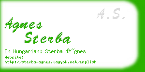 agnes sterba business card